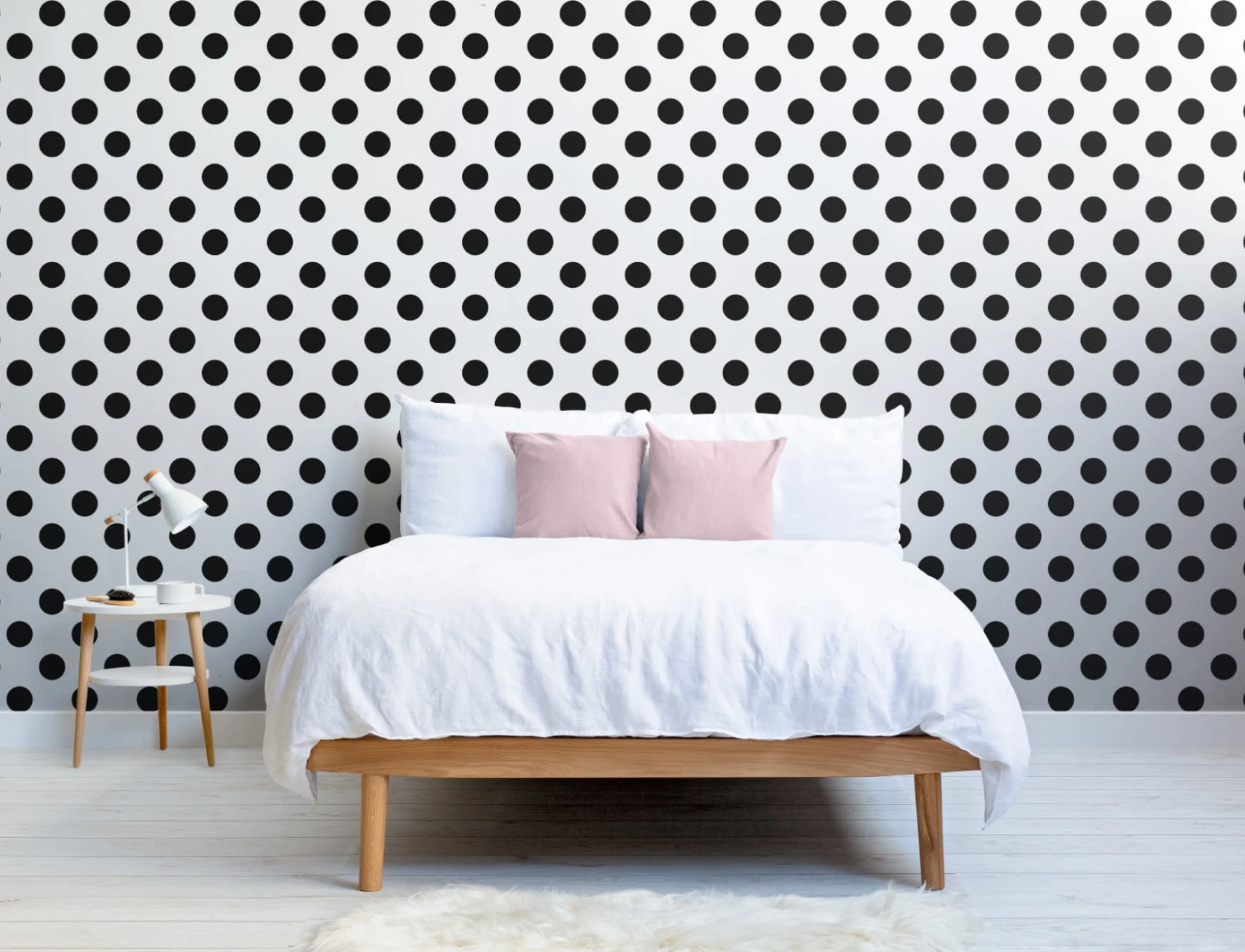 Black Polka Dots Wallpaper Mural