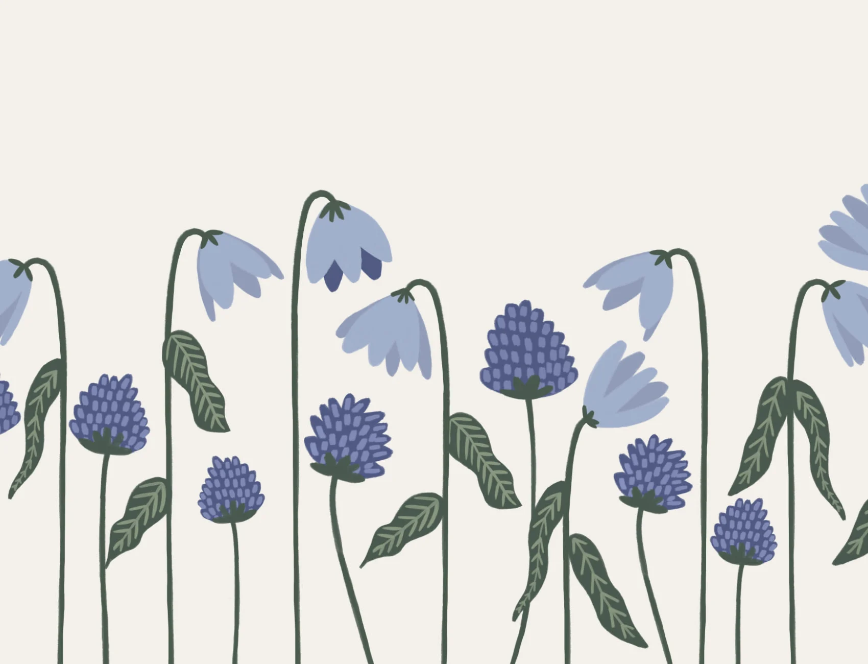 Bluebells Bloemen Behang Muurschildering