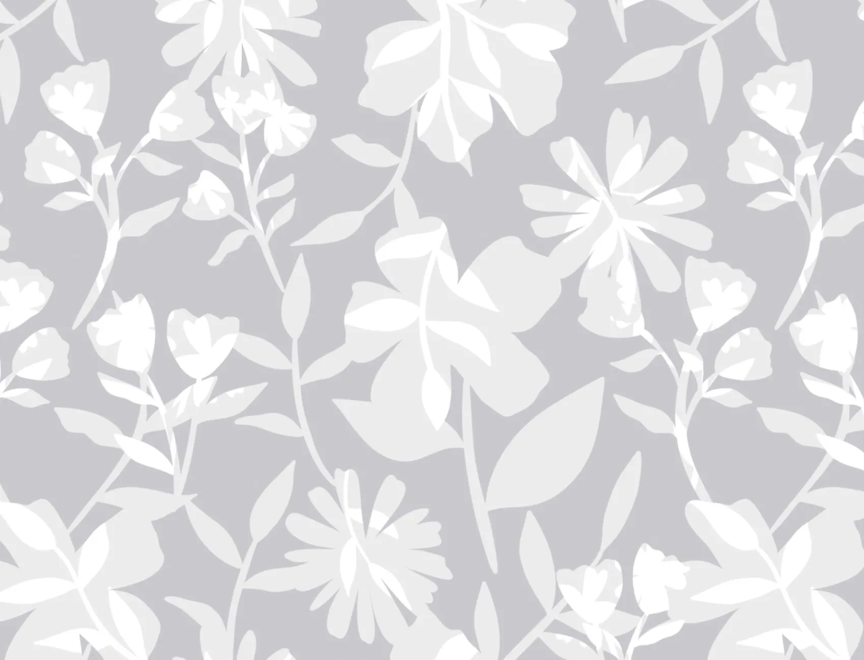 Gray Tones Floral Repeat Pattern Wallpaper