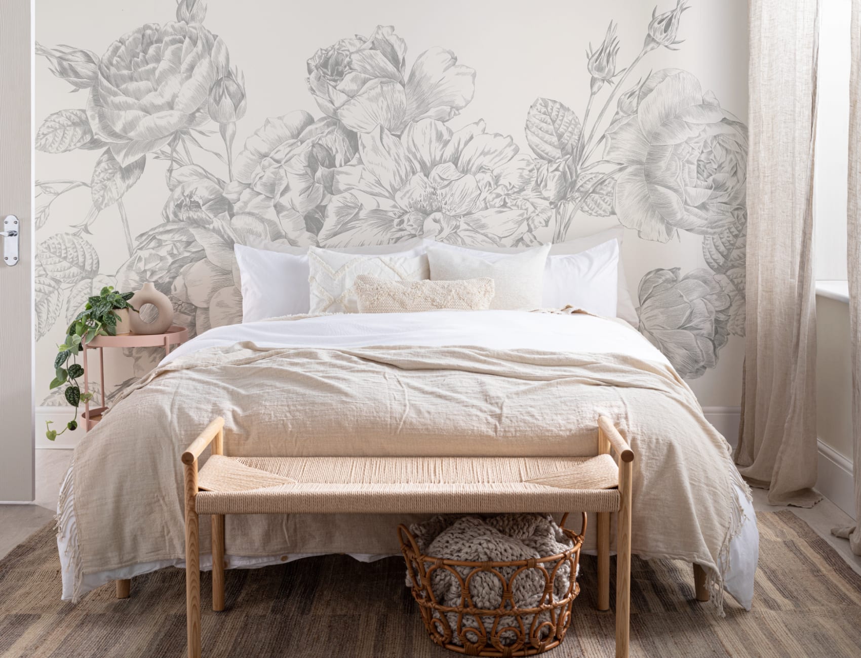 Gray mare ilustrate trandafiri tapet mural