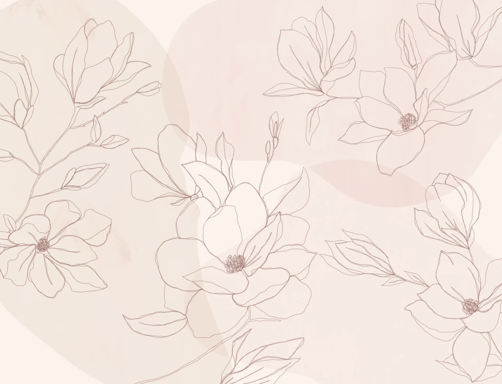 Large Hand Drawn Cherry Blossom Mural