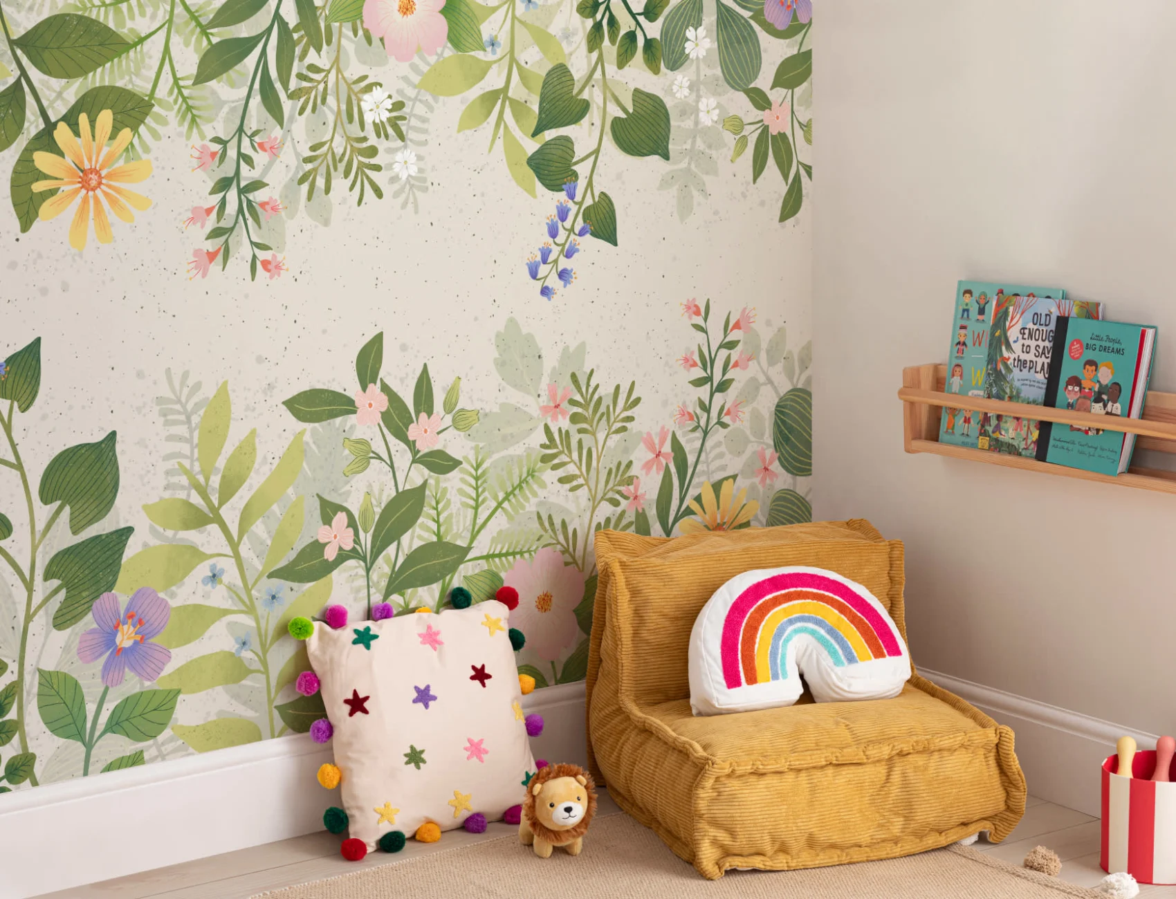 Bright Floral Garden Landscape Wallpaper Mural