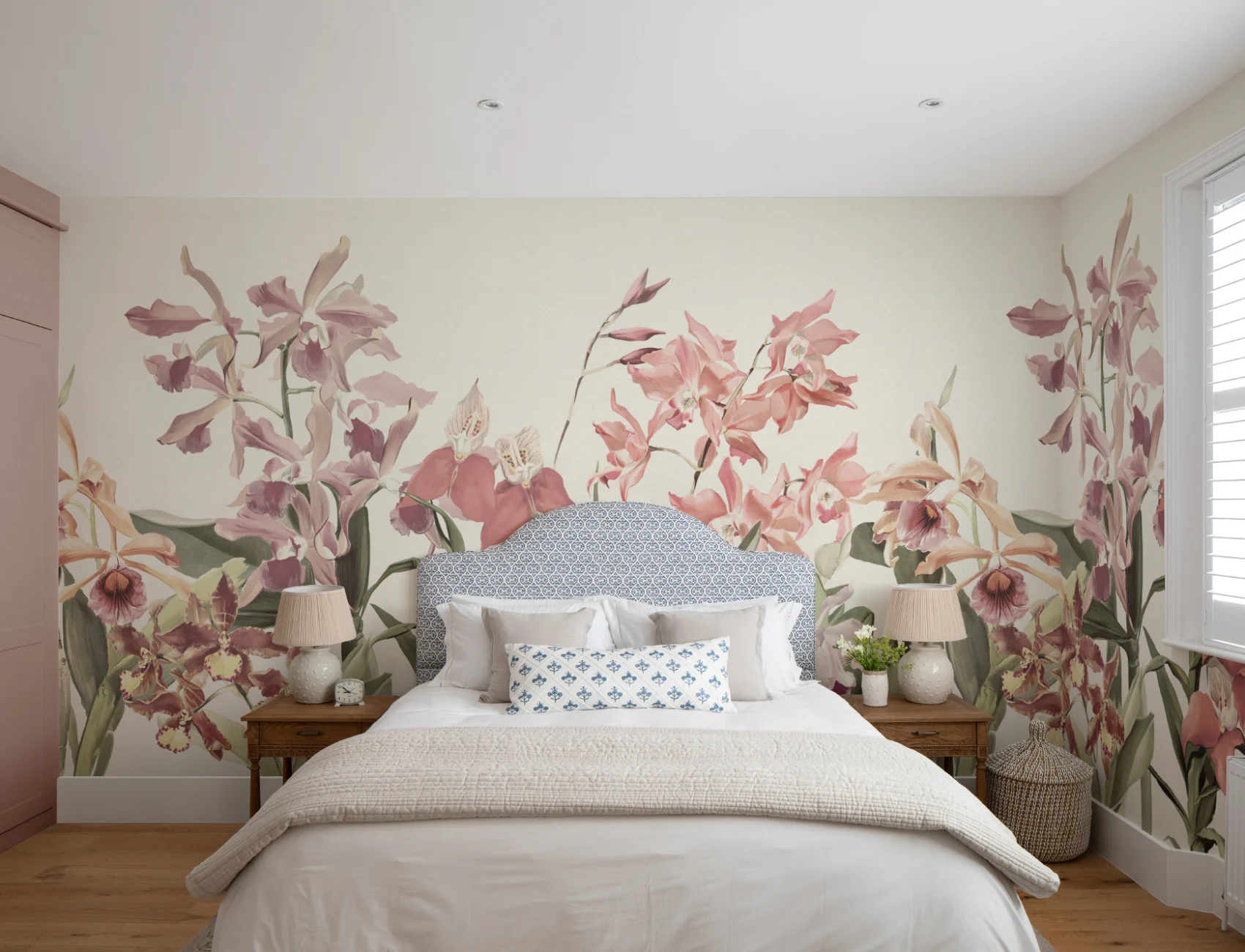 Neutral Botanical Elegance Floral Garden Mural