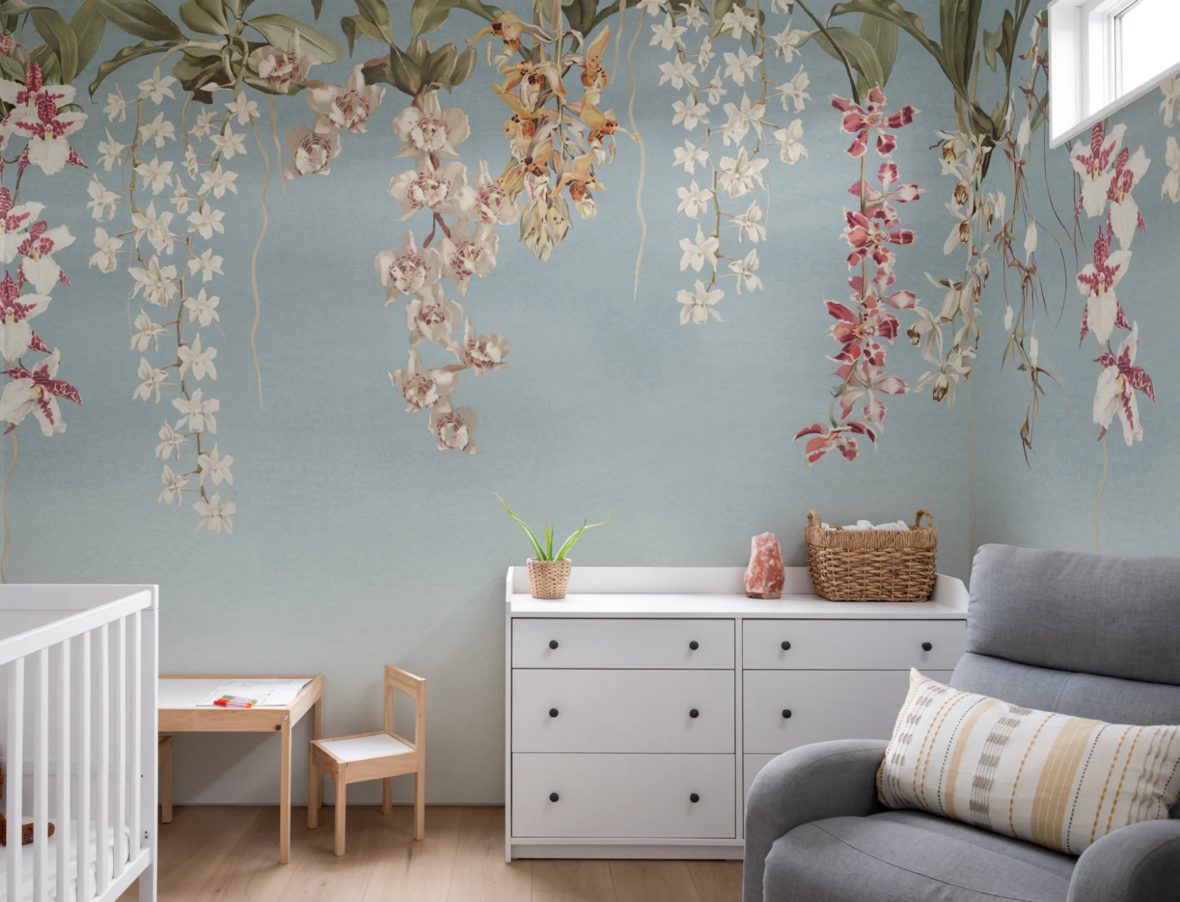 Multicolor Floral Elegance Mural for a Serene Atmosphere