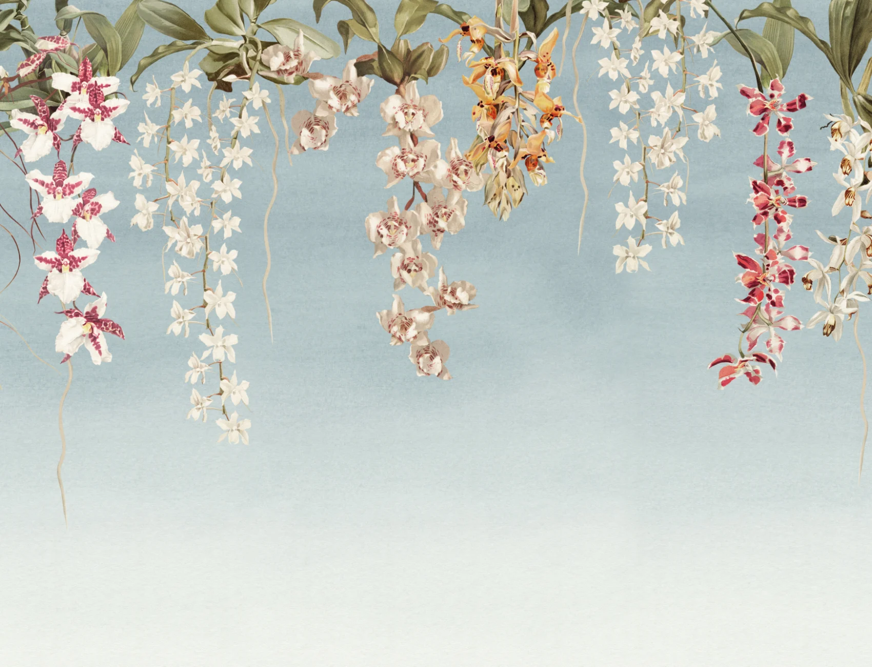 Multicolor Floral Elegance Mural for a Serene Atmosphere