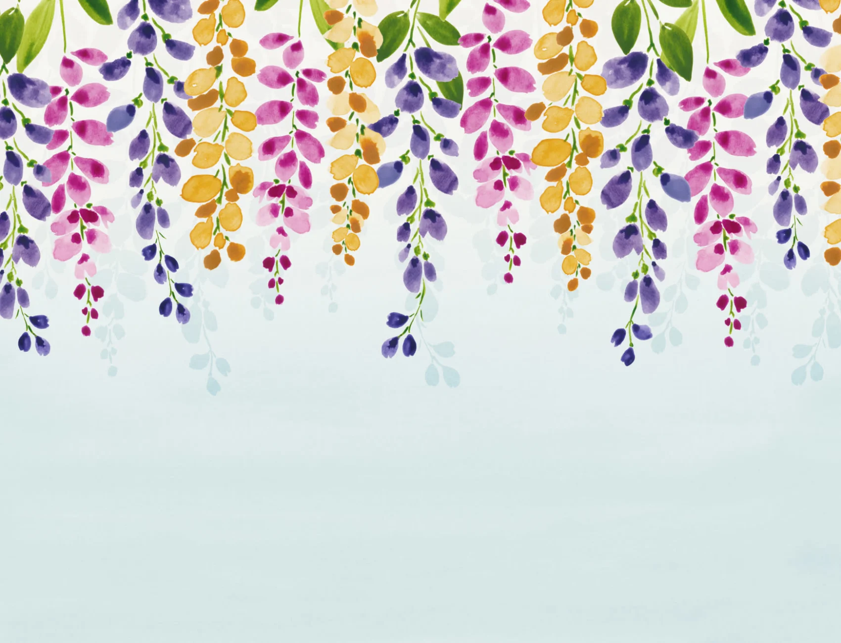 Bunte hängende Blumen Fototapete