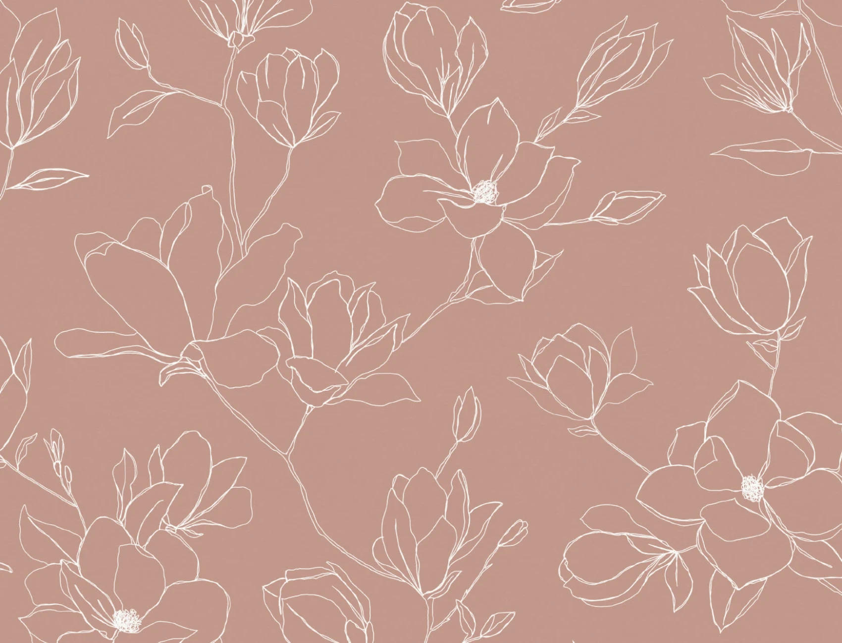 Pink Abstract Floral Repeat Pattern Wallpaper
