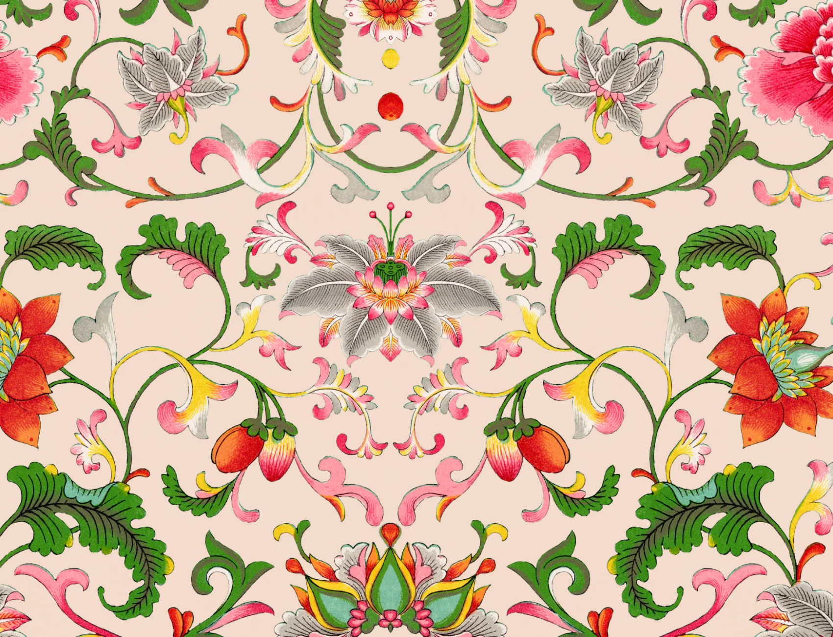 Owen Jones Ornamentos chineses Ilustrações Mural de parede bege