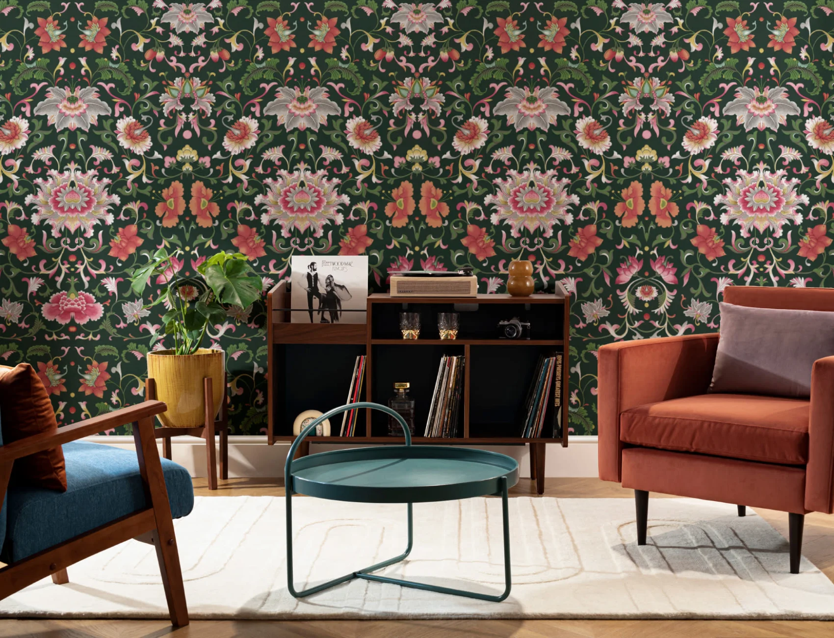 Owen Jones kinesiske ornamenter Illustrasjoner Svart fototapet