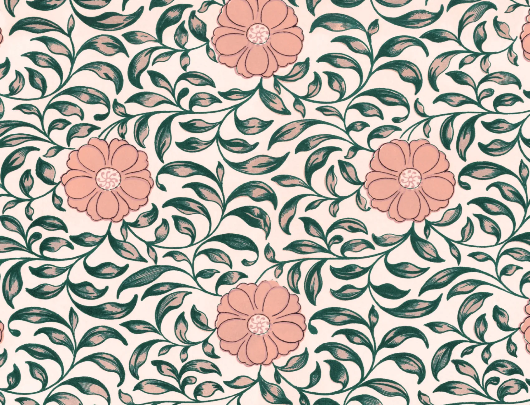 Owen Jones Peony Chinese Ornaments Illustrations Pink Wall Mural