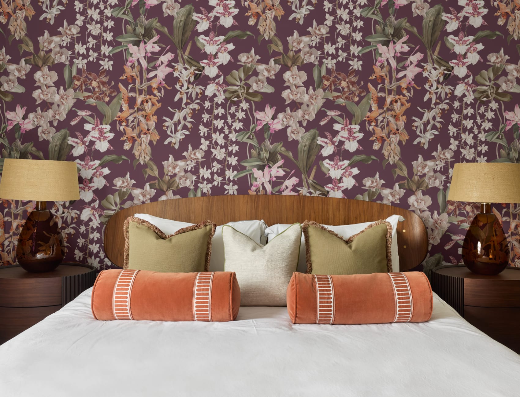 Veelkleurige vintage bloemenmuurschildering sfeer voor woonruimtes