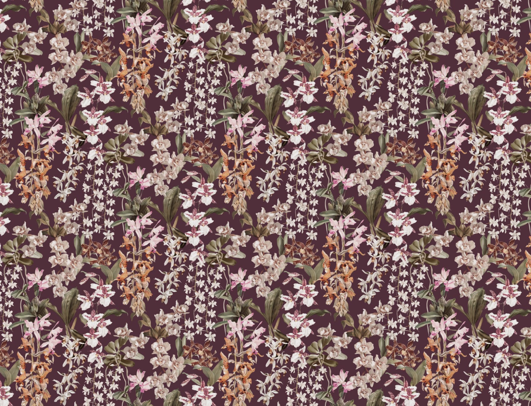 Veelkleurige vintage bloemenmuurschildering sfeer voor woonruimtes