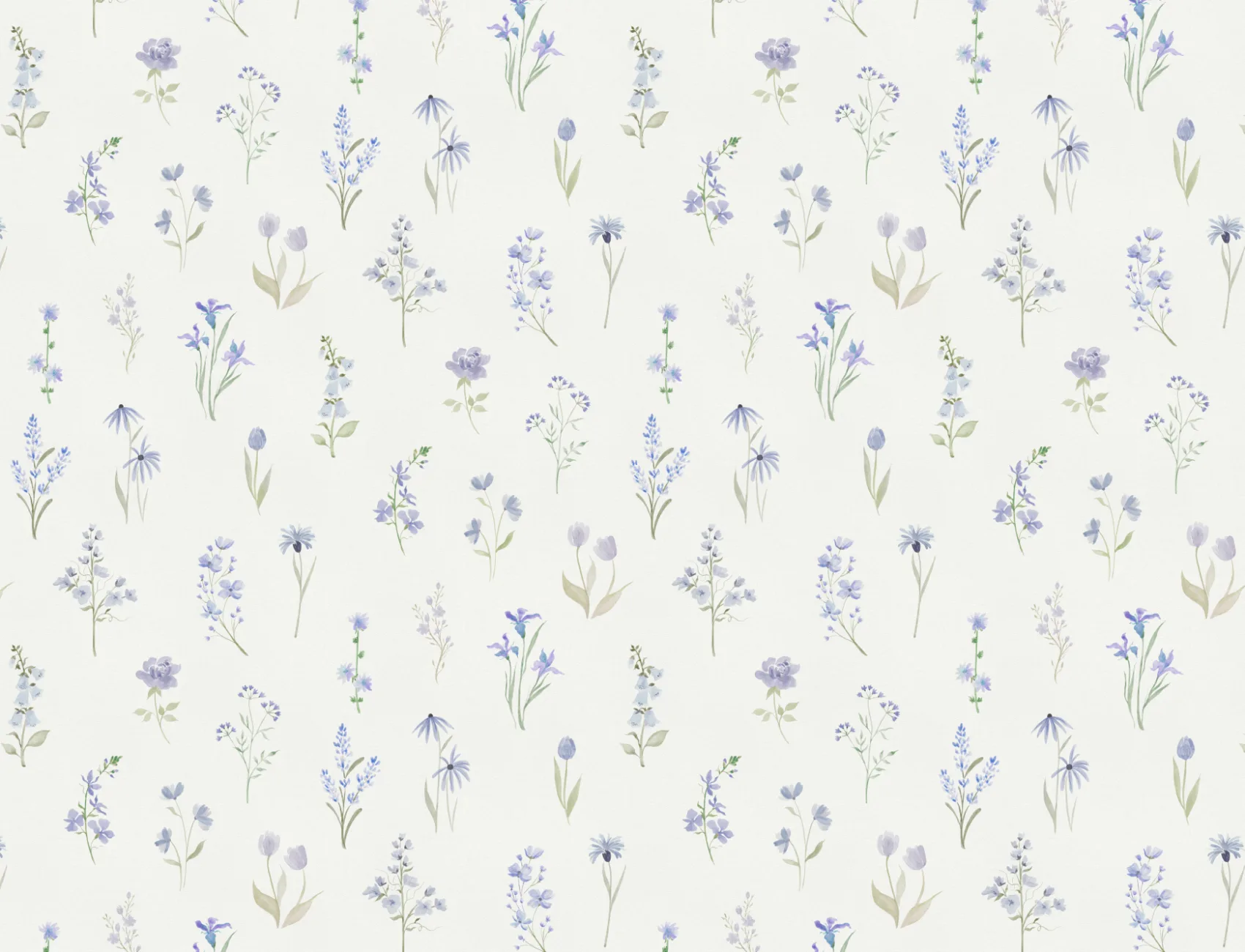 Soft Blue Floral Harmony Wallpaper For Serene Spaces Mural