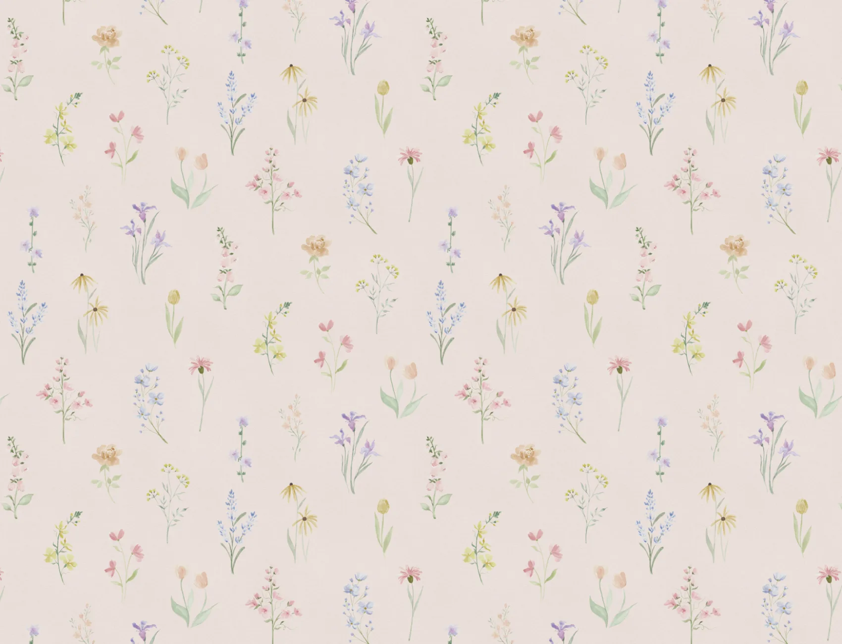 Veelkleurige vintage bloemen muurschildering voor tijdloze charme