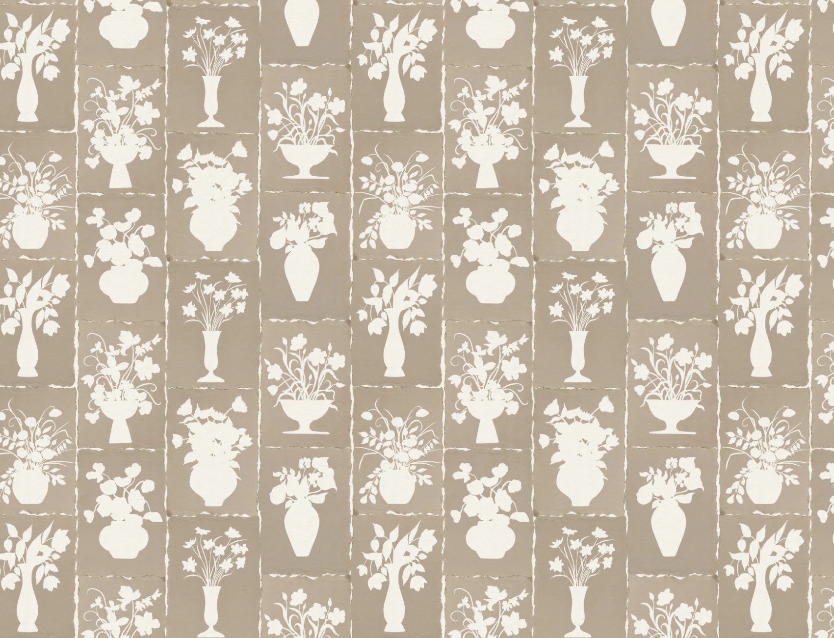 Mural de parede com padrão floral artesanal branco para elegância