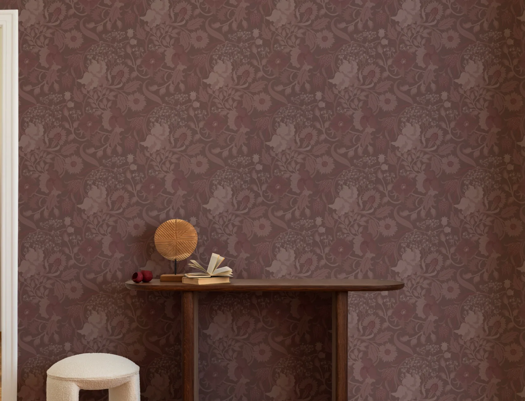 Plum Heritage Thistle Floral Wallpaper