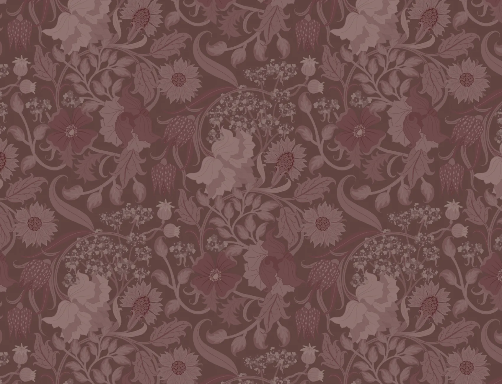 Plum Heritage Thistle Floral Wallpaper