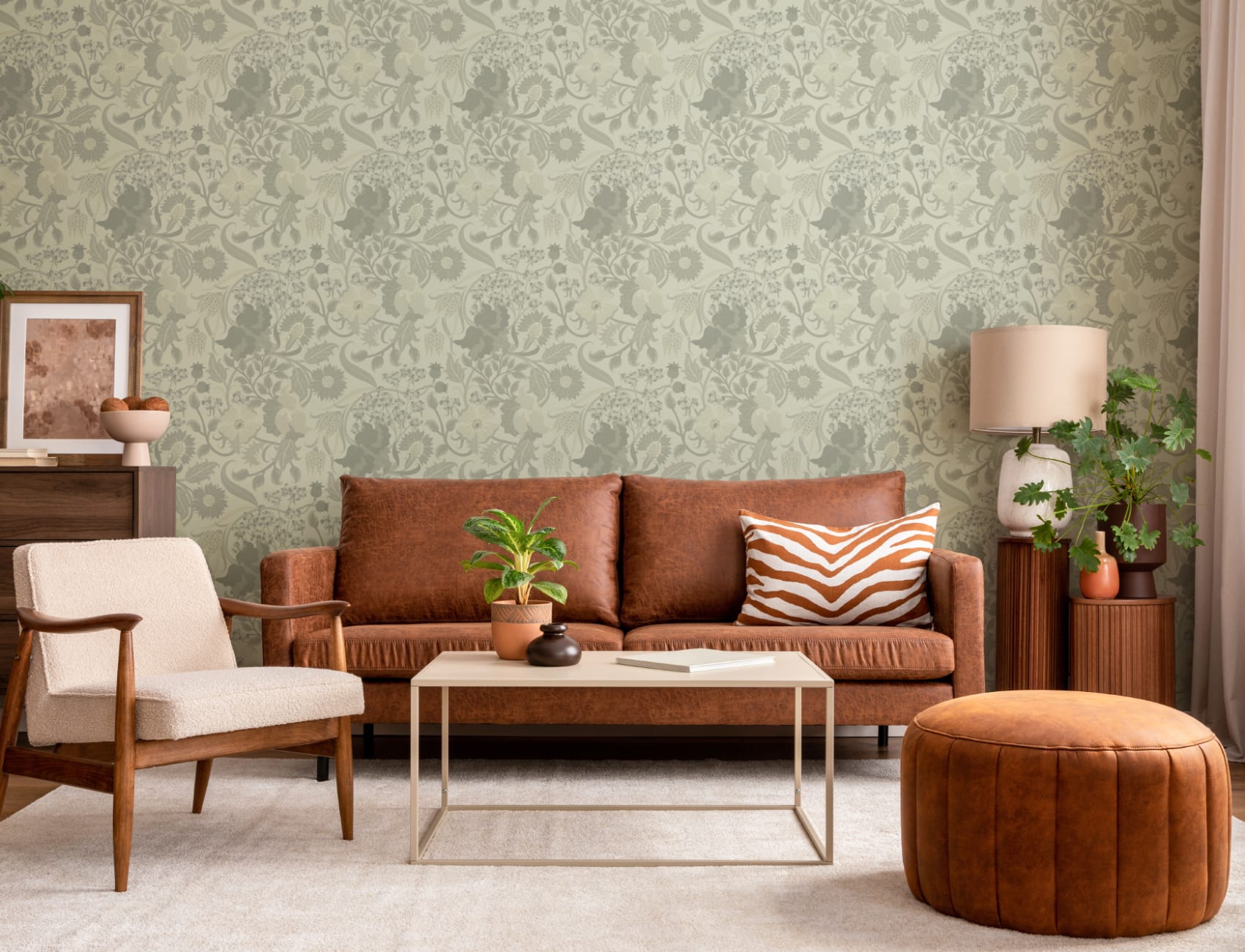 Green Heritage Tistel blommig tapet