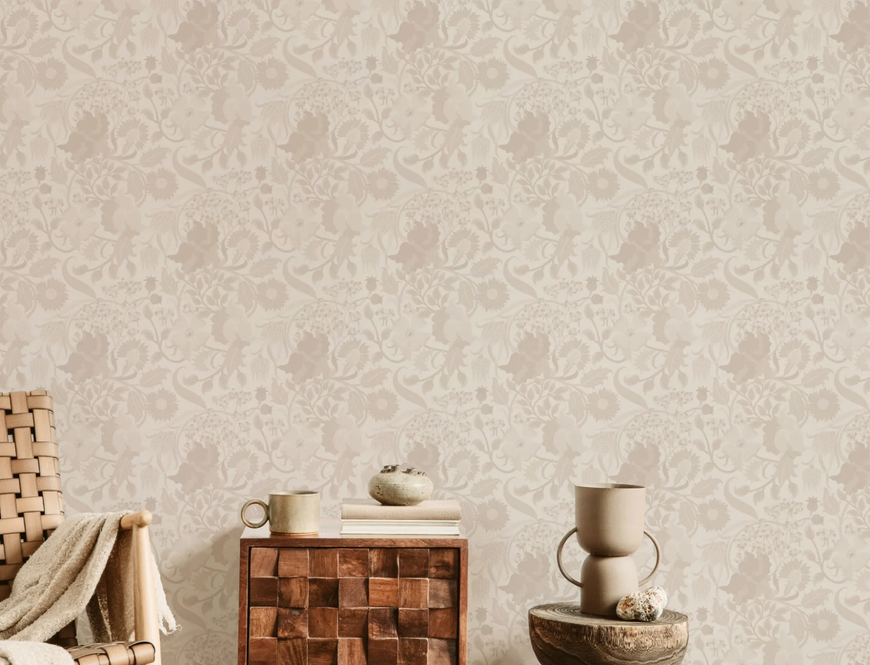 Neutral Heritage Thistle Floral Wallpaper