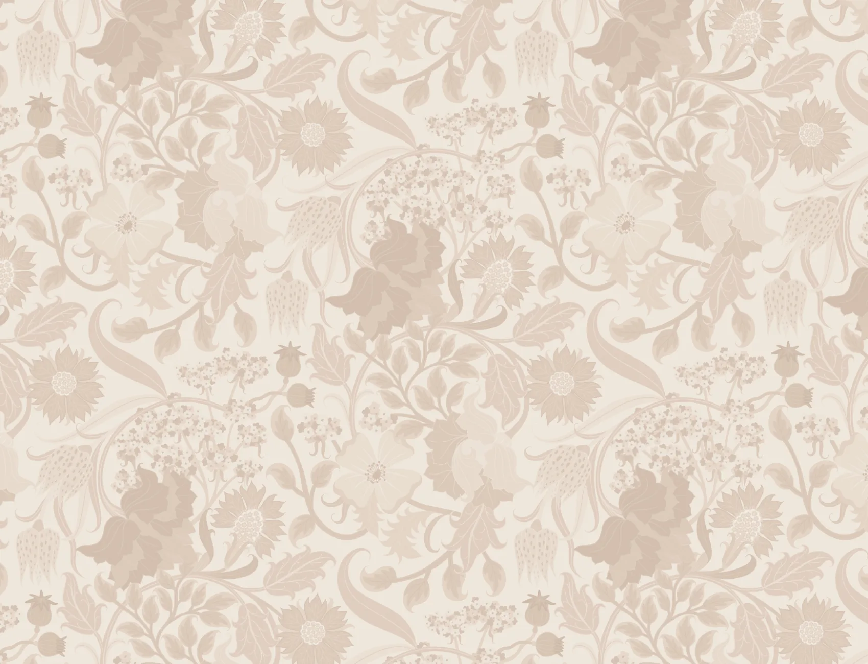Neutral Heritage Thistle Floral Wallpaper