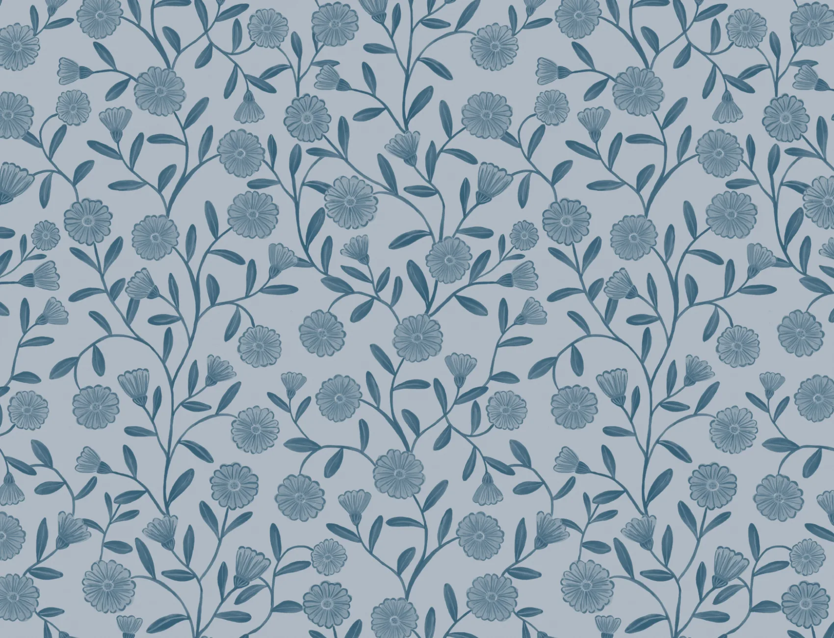 Blue Cute Ditsy Daisy Wallpaper