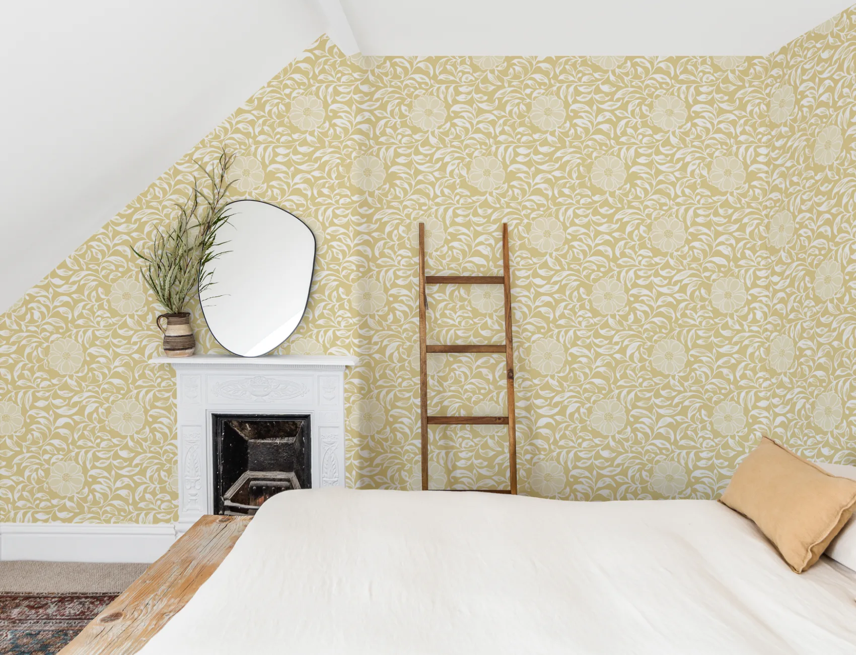 Amarelo Owen Jones Peónia Ornamentos Chineses Ilustrações Mural