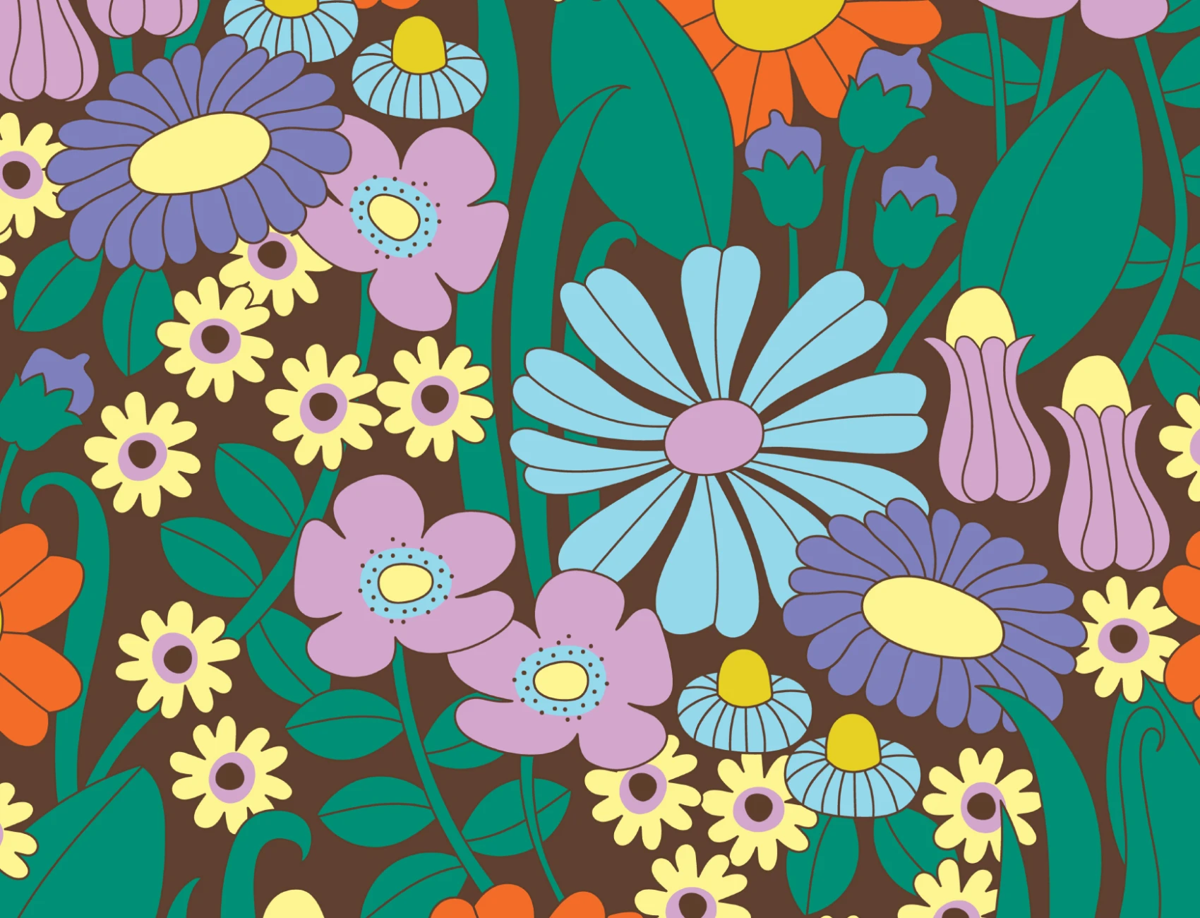 Elizabeth Olwen Groovy Meadow Multi Mural