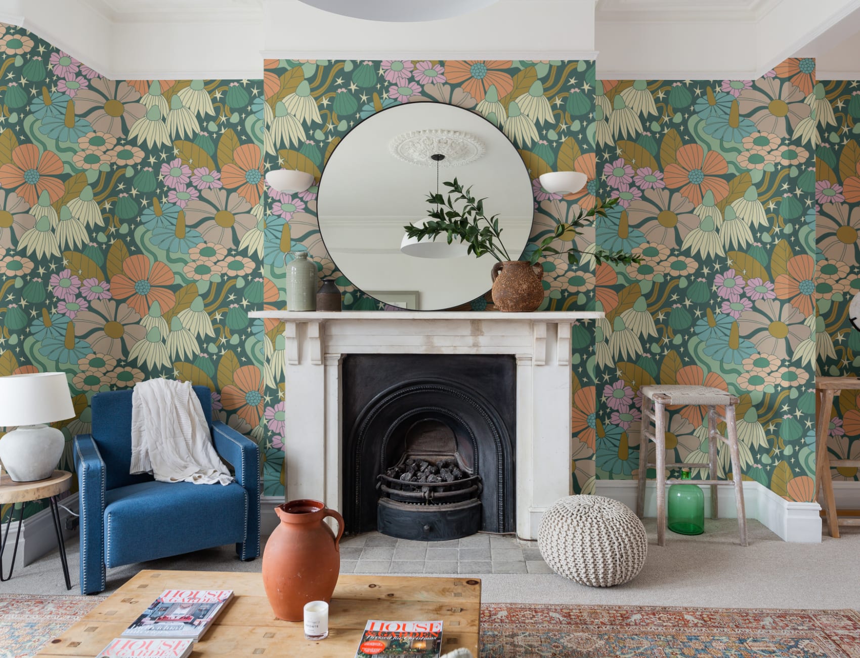 Elizabeth Olwen Cosmic Floral Multi Murale