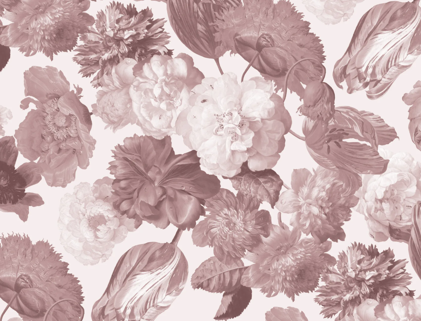 Pink Painted Large Scale Floral Mural