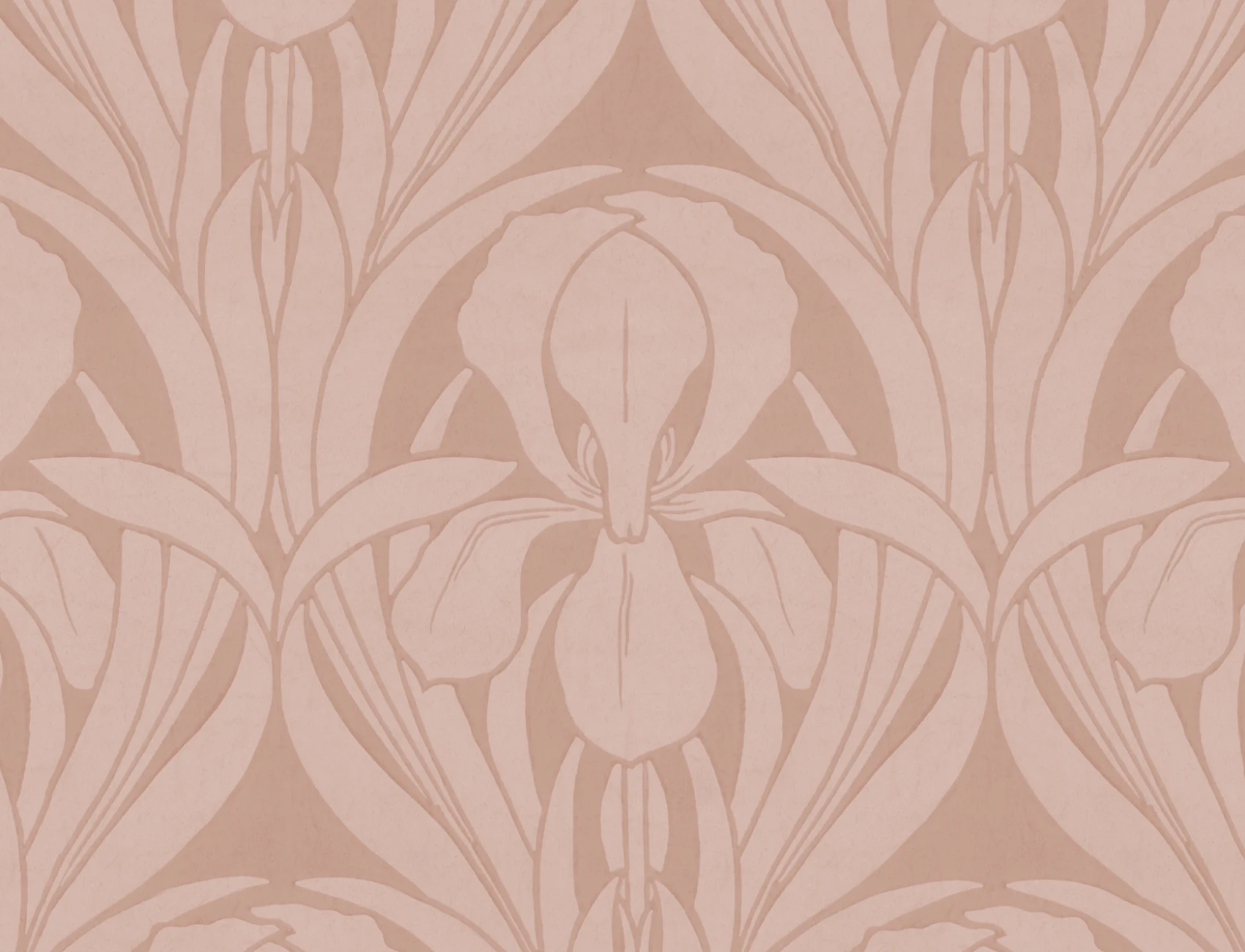 Pink Art Deco Wood Block Iris Mural