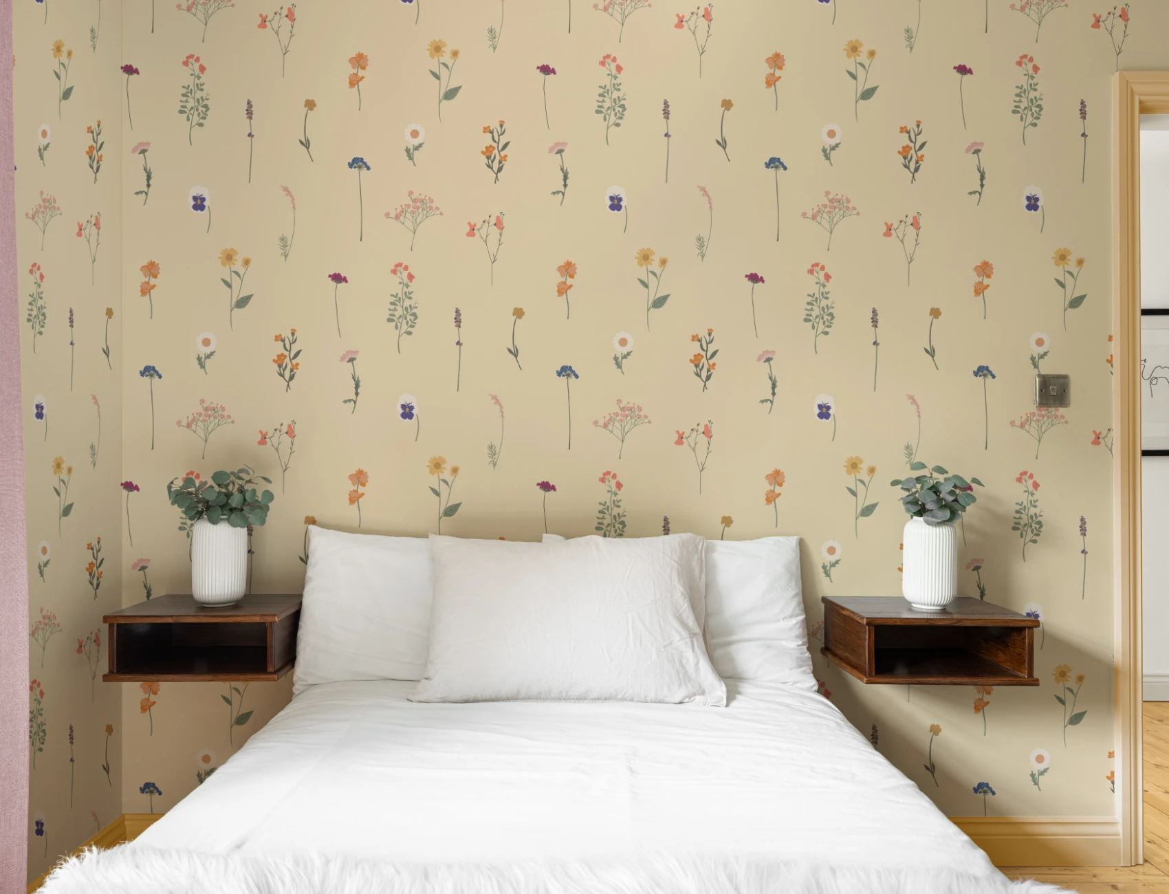 Yellow Pressed Flower Wallpaper