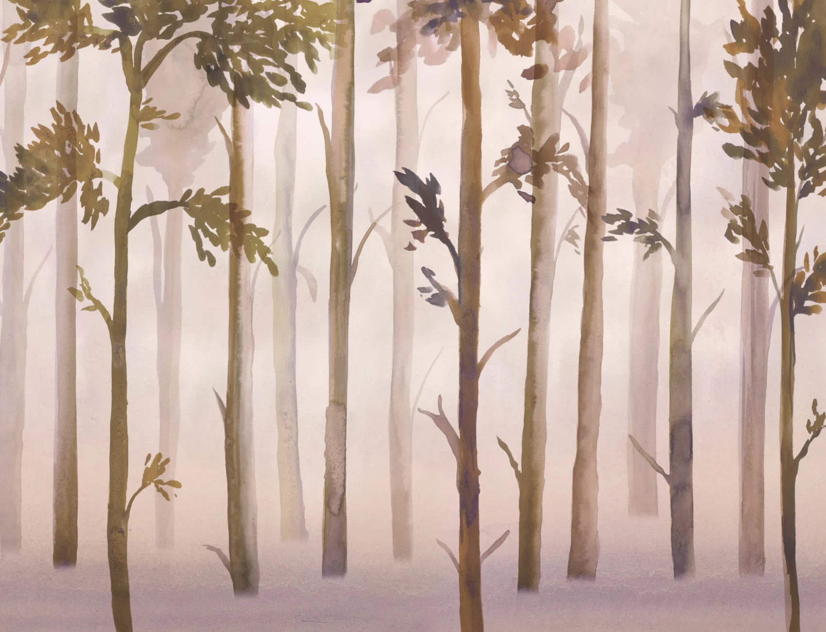 Mystic Watercolor Forest Wallpaper Mural