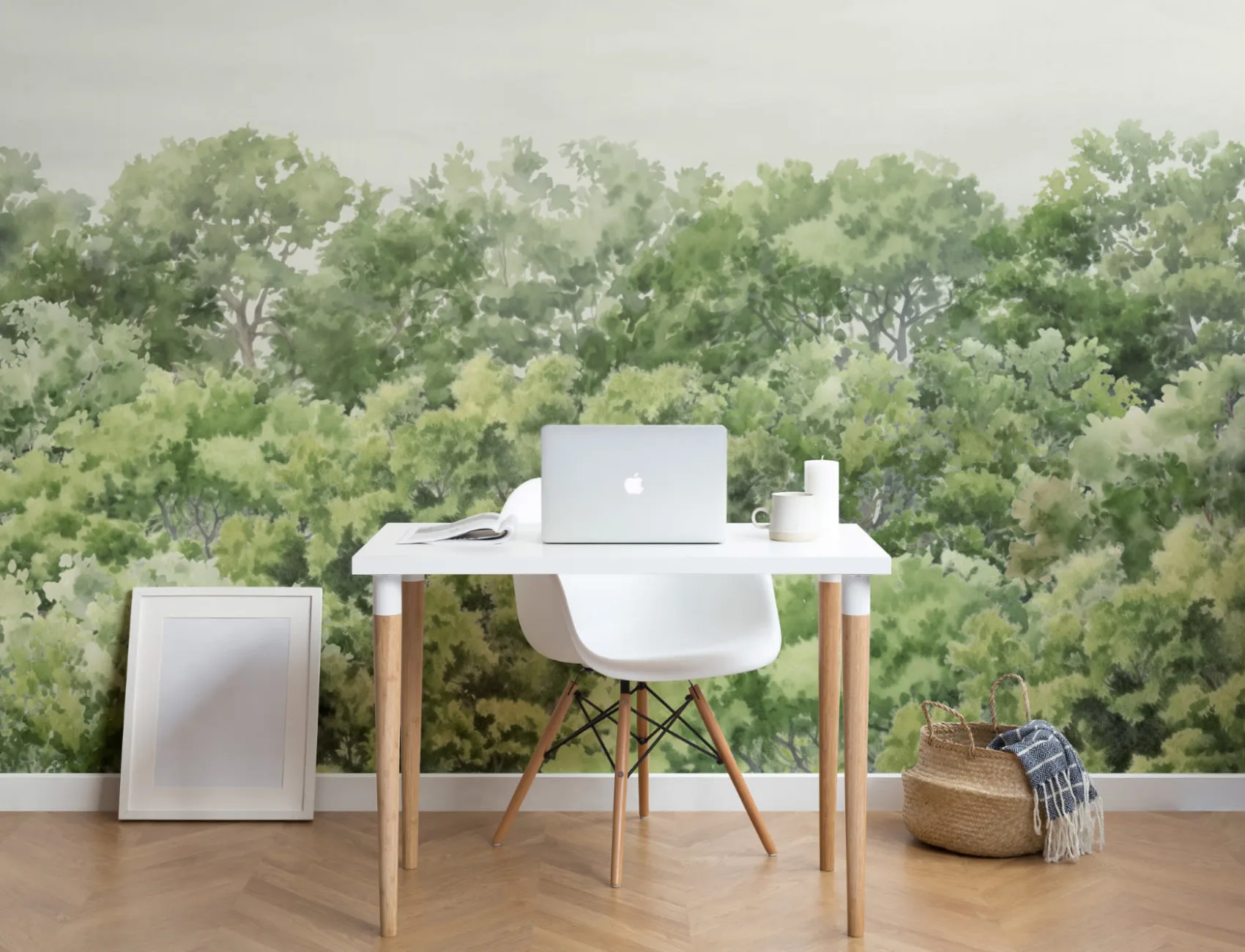 Green Buttonwood Trees Forest Wall Mural