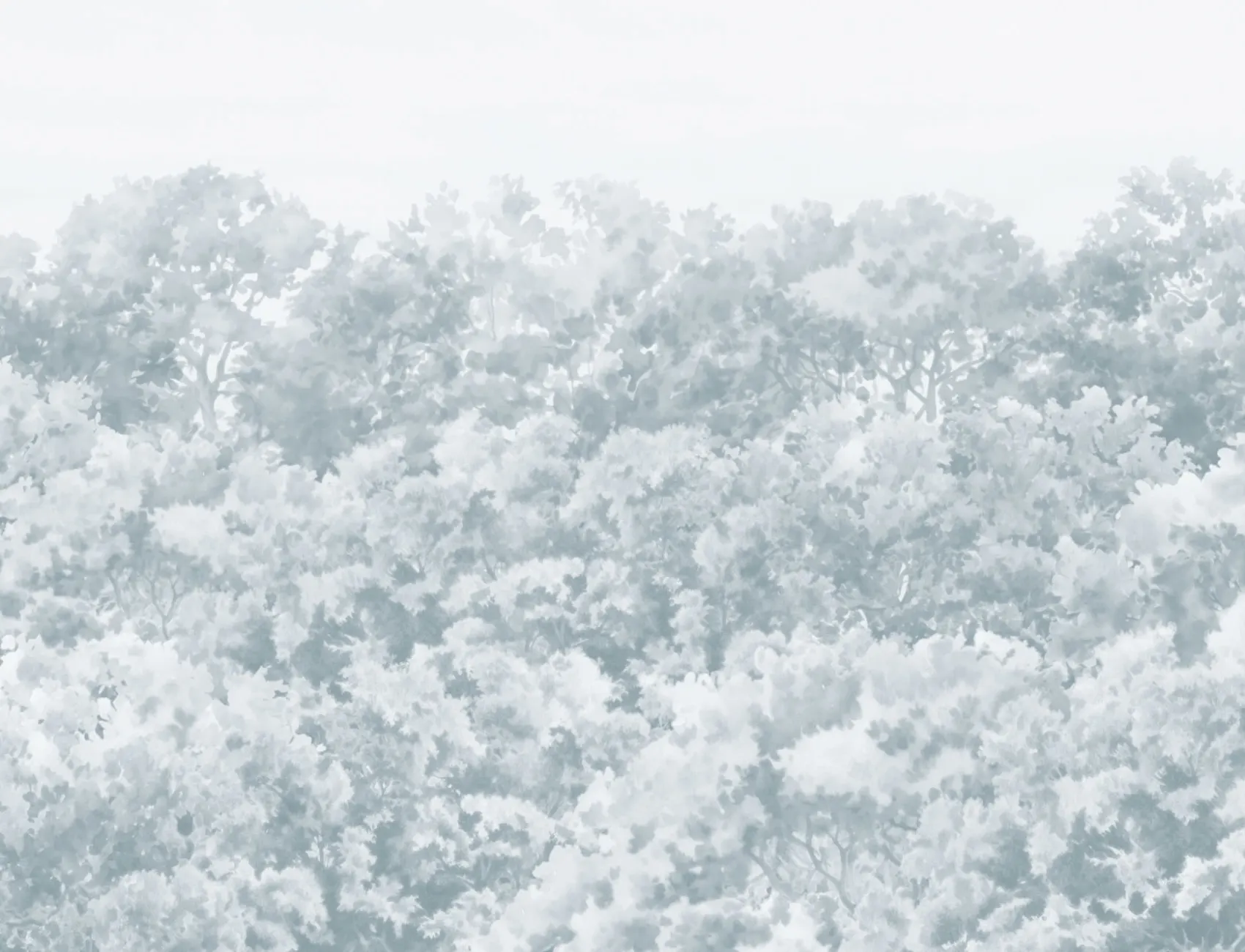 Blauw Knophout Bomen Bos Muurschildering
