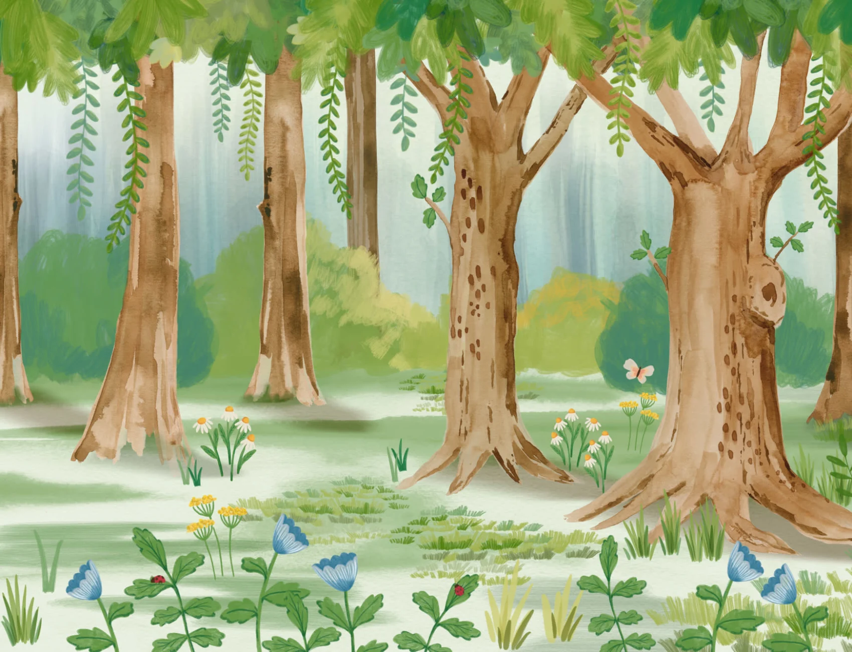 Fuzzlehog Forest Wall Mural