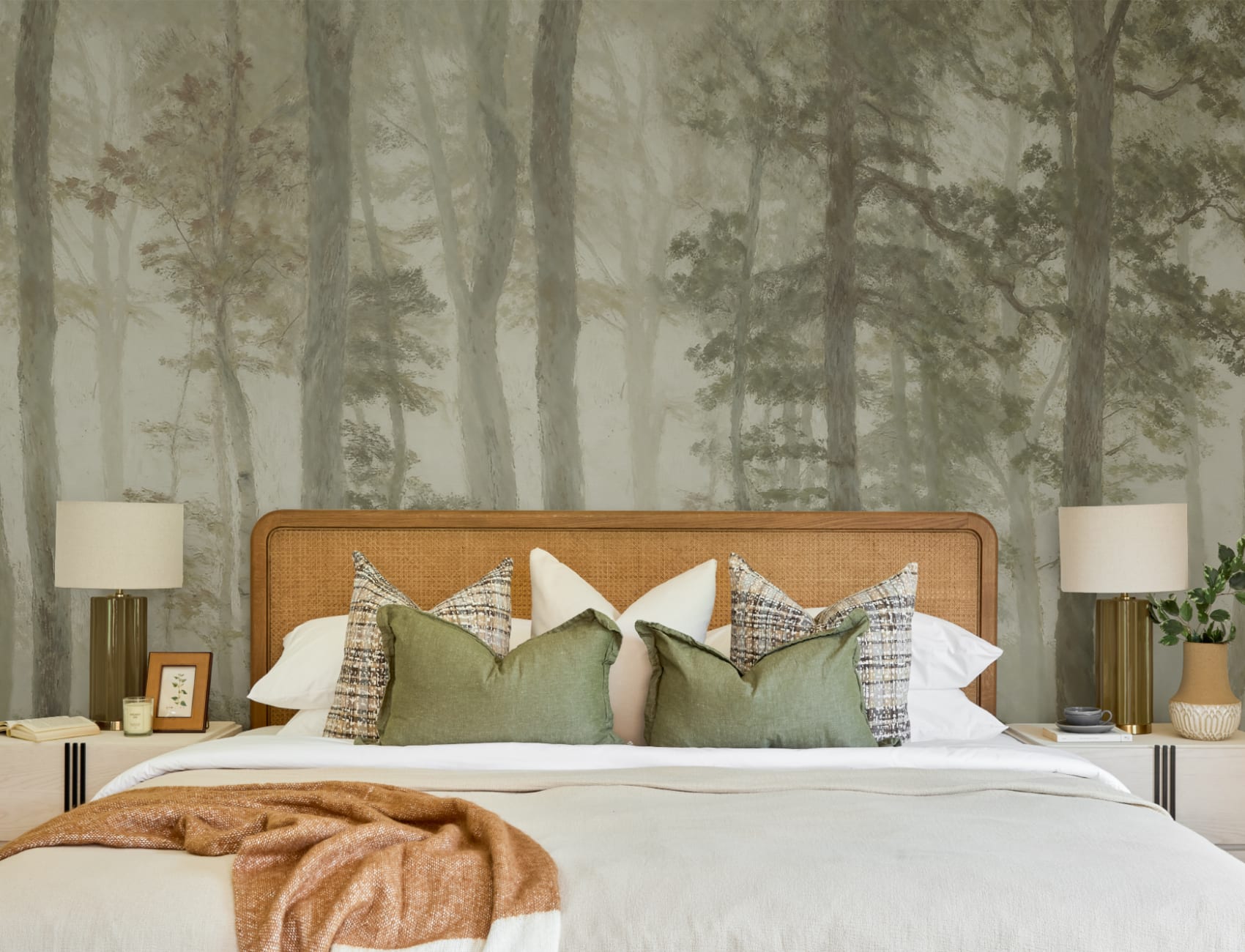Green Forest Tranquil Nature Wall Mural For Serenity