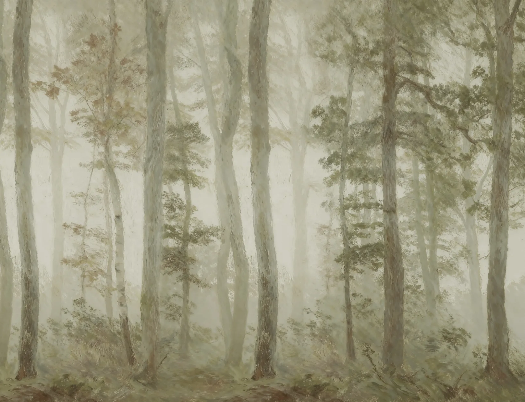 Green Forest Tranquil Nature Wall Mural For Serenity