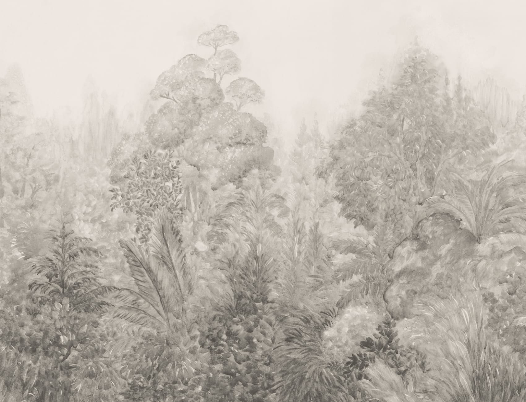 Beige Misty Grove Botanical Nature Wall Mural