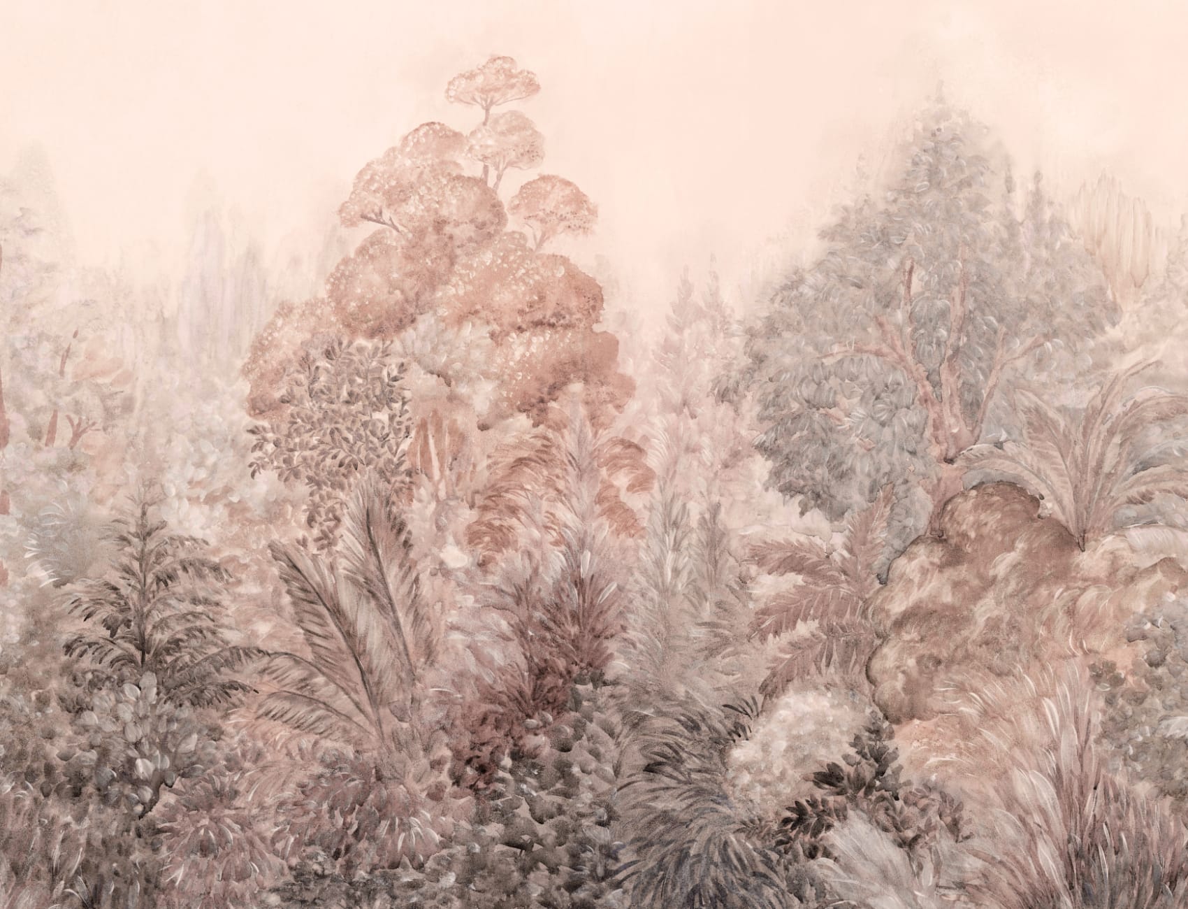 Pastelowa botaniczna fototapeta Serenity Nature