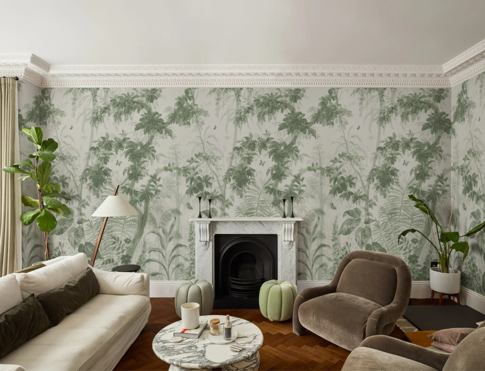 Green Sanctuary Jungle Botanical Wallpaper Mural