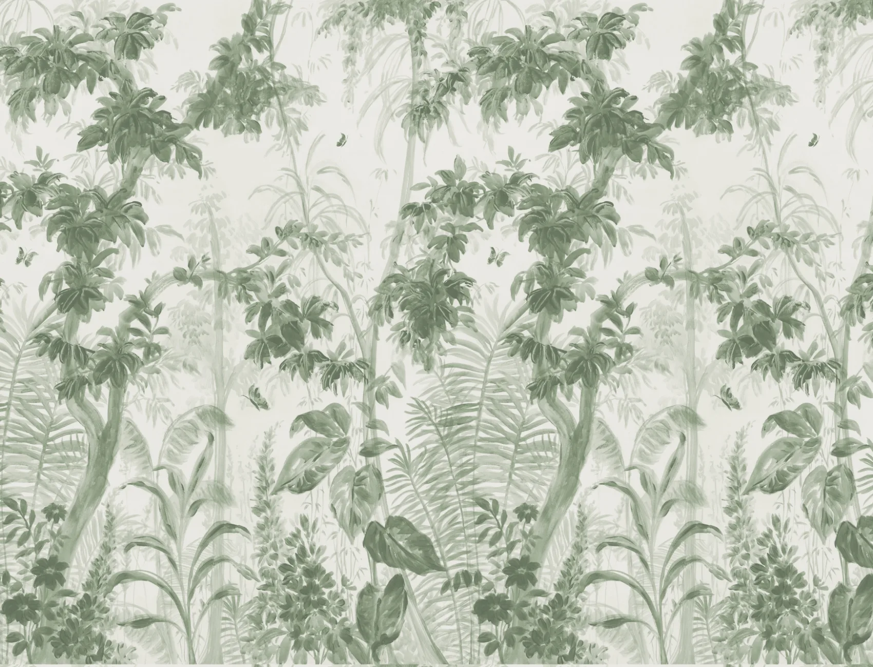 Green Sanctuary Jungle Botanical Wallpaper Mural