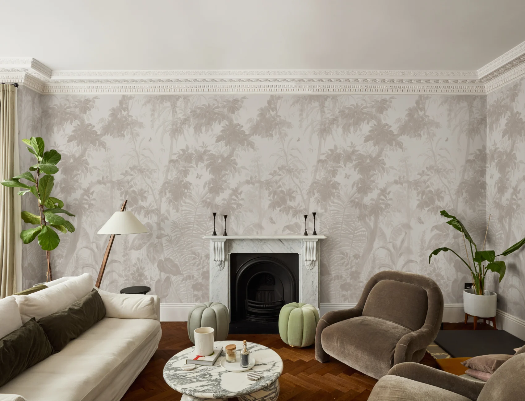 Pastel Botanical Sanctuary Nature Atmosphere Wall Mural