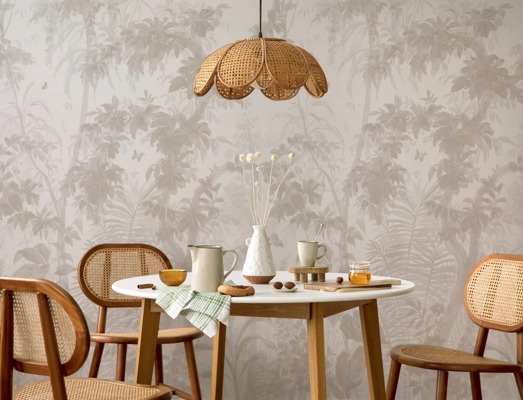 Pastel Botanical Sanctuary Nature Atmosphere Wall Mural