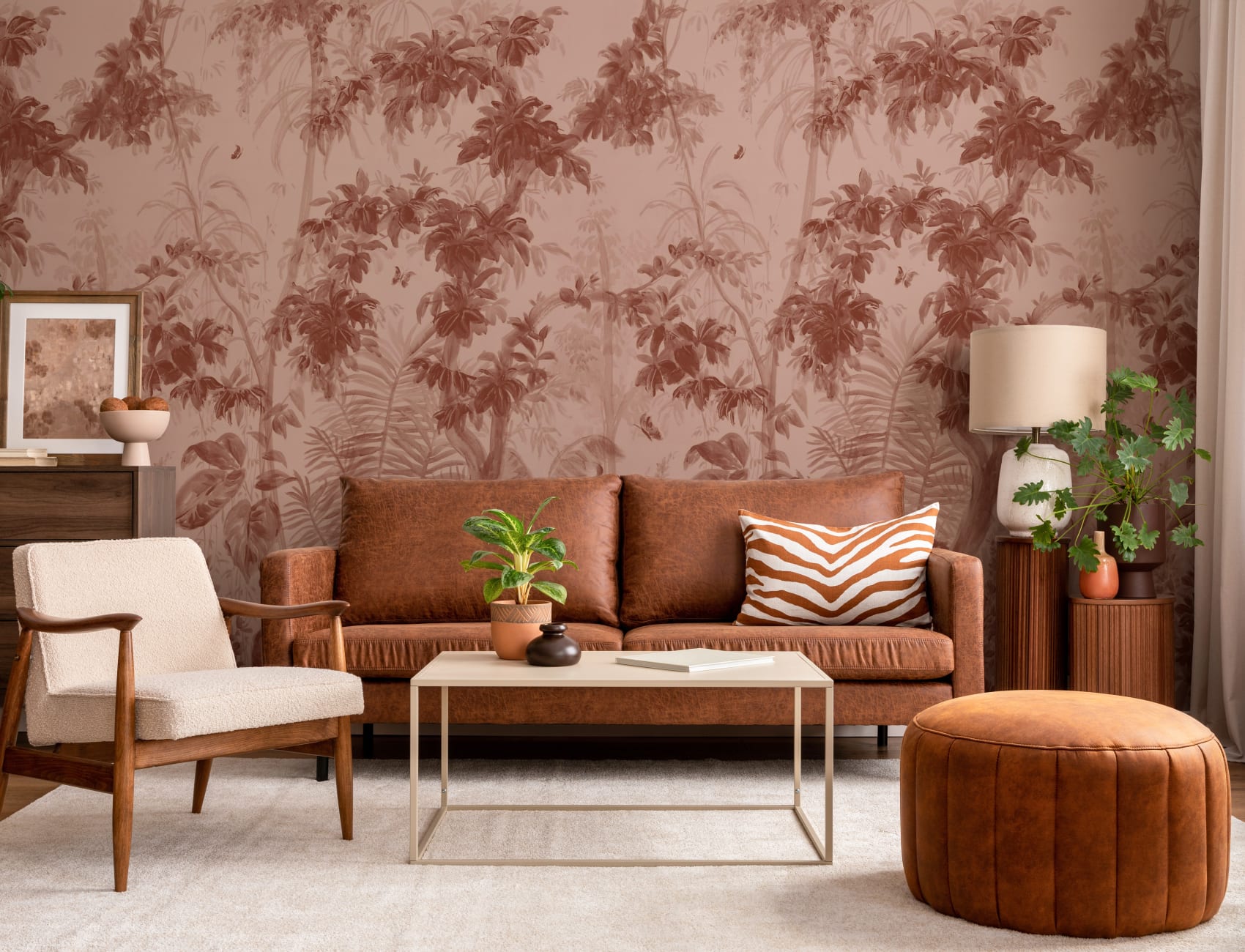 Terracotta Jungle Escape Botanical Wallpaper Mural