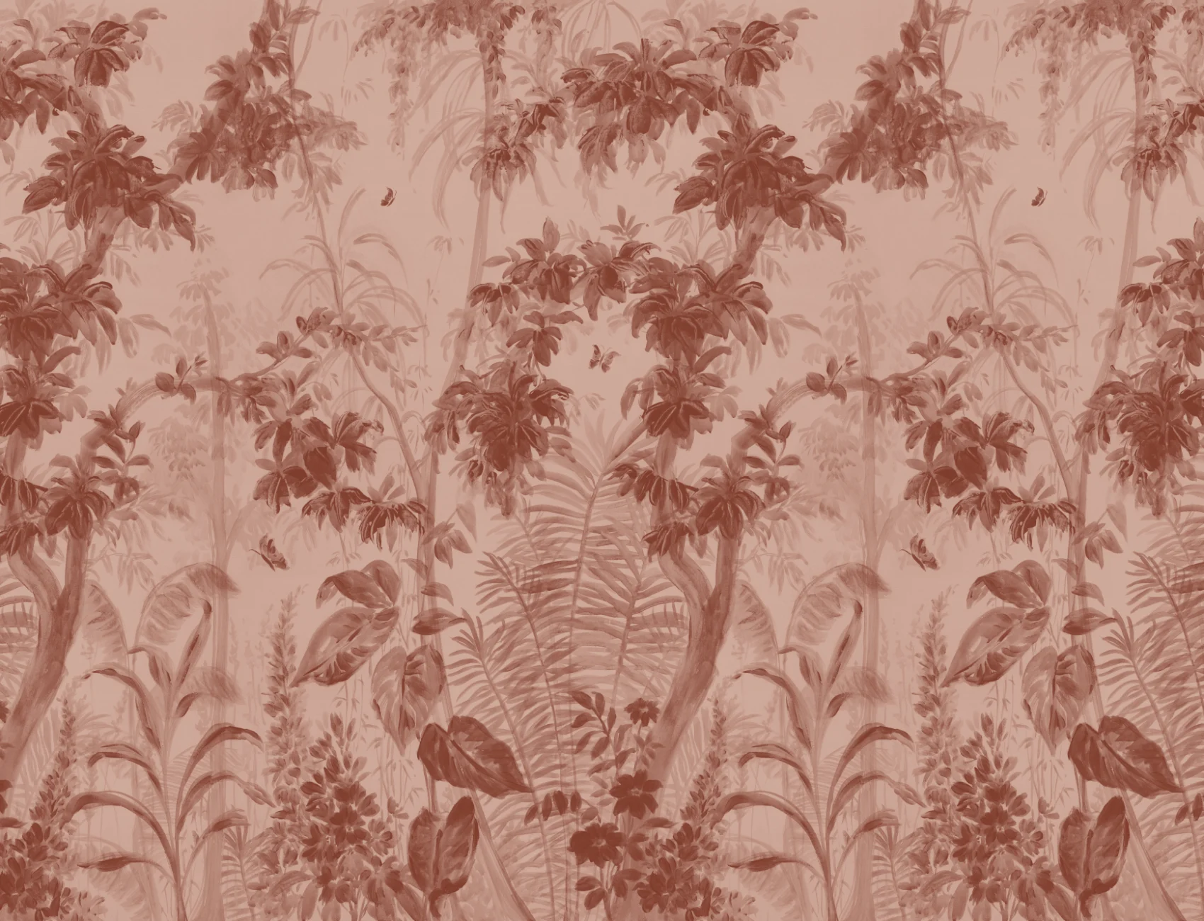 Terracotta Jungle Escape Botanical Wallpaper Mural