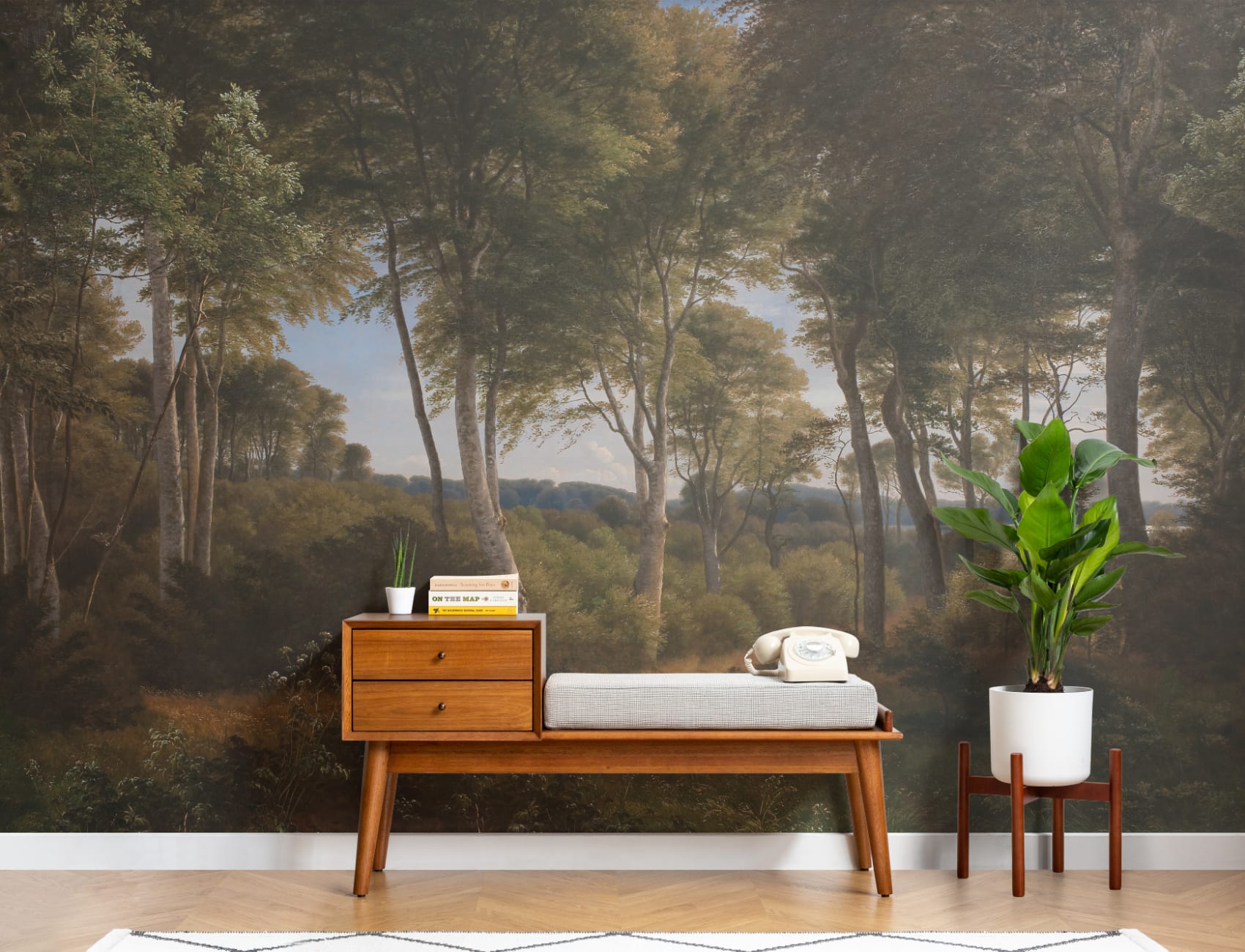 Dark Forest Landscape Painting Mural