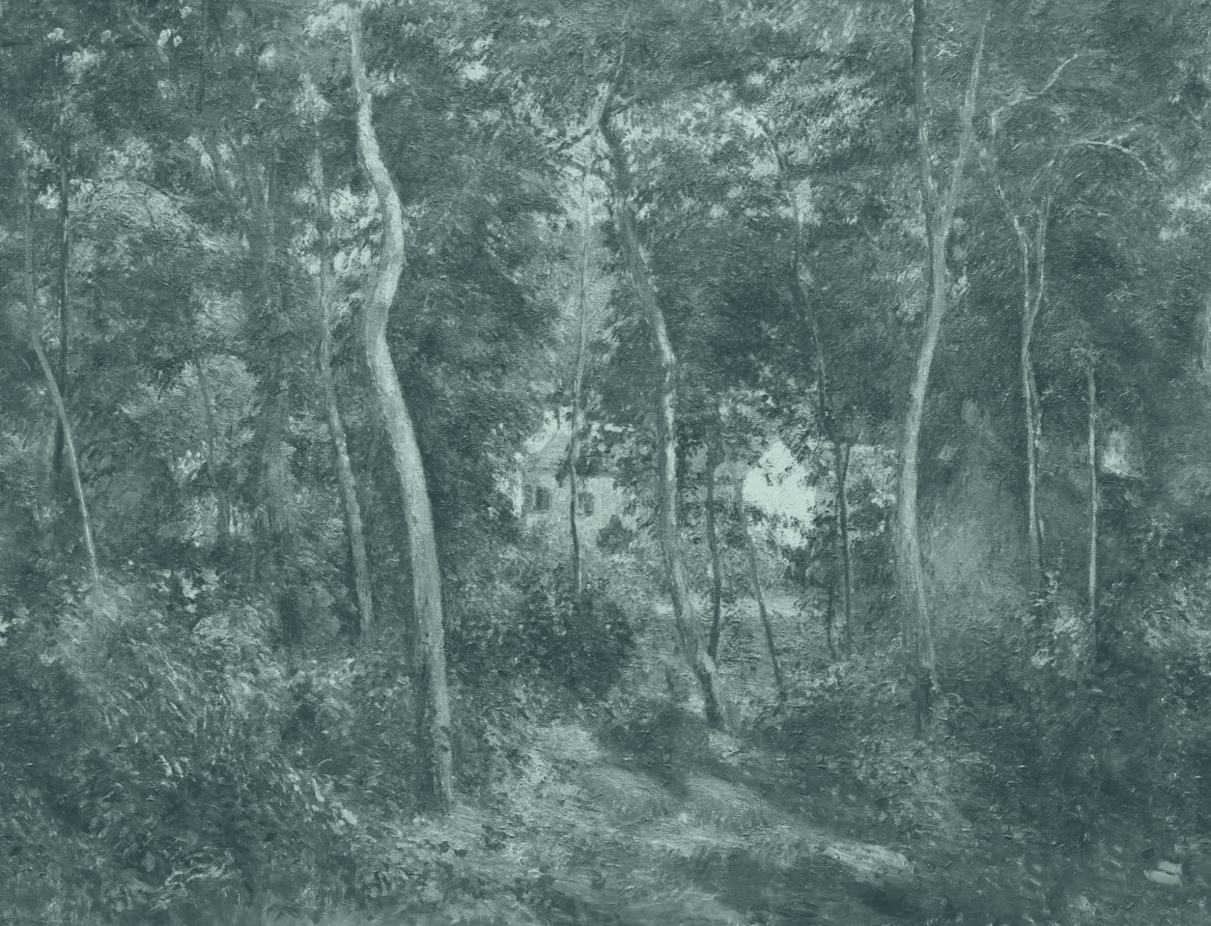 Blå vild skov Oliemaleri Fototapet