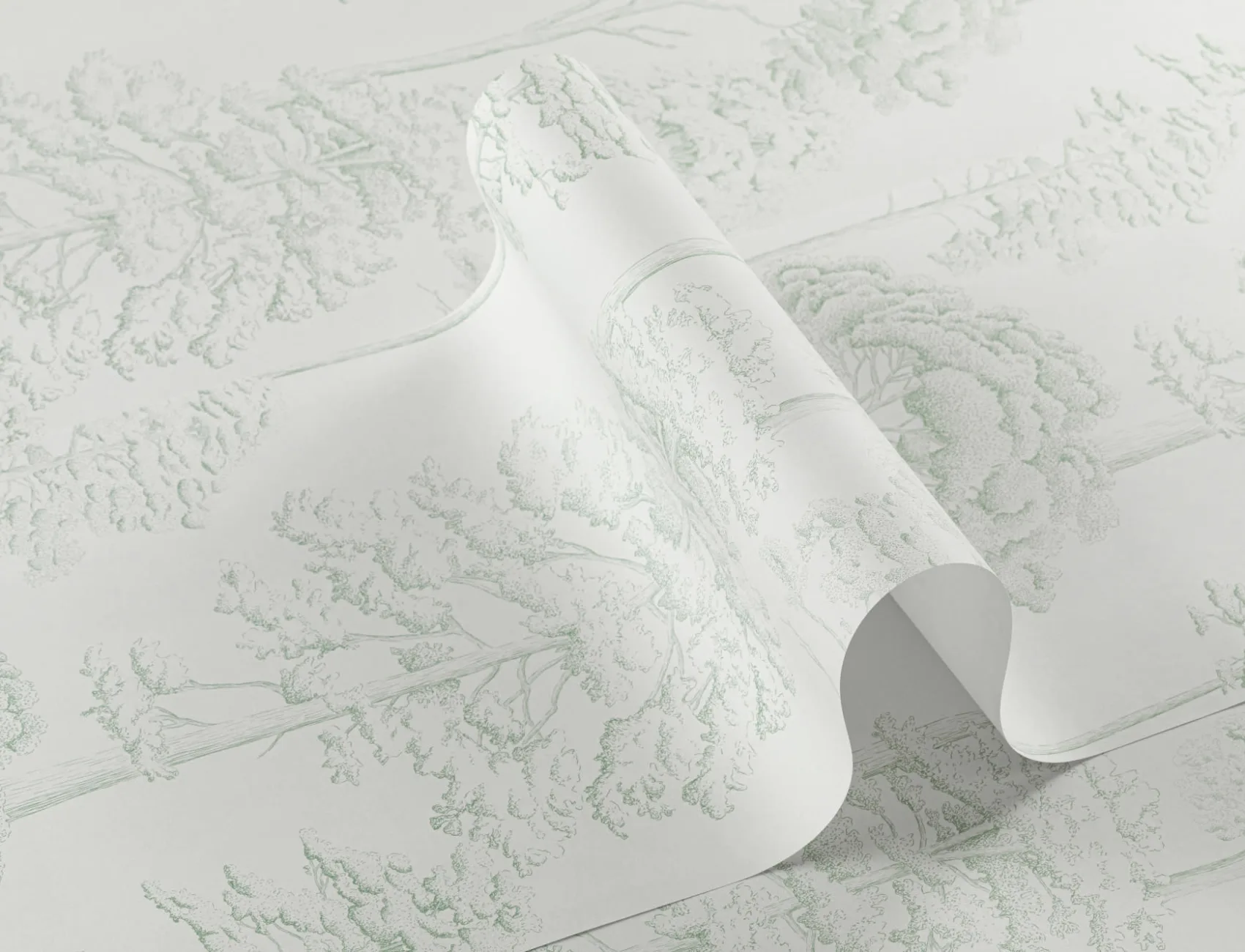 Vihreä kuvitettu Trees tapetti
