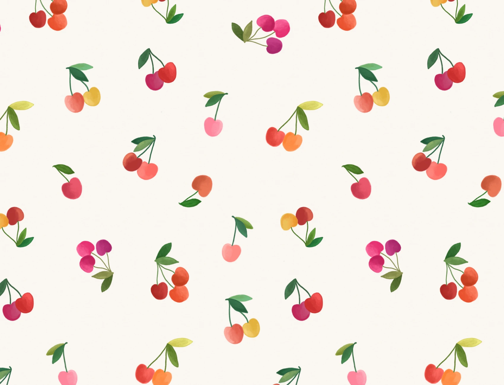 Bright Pastel Cherries Wallpaper
