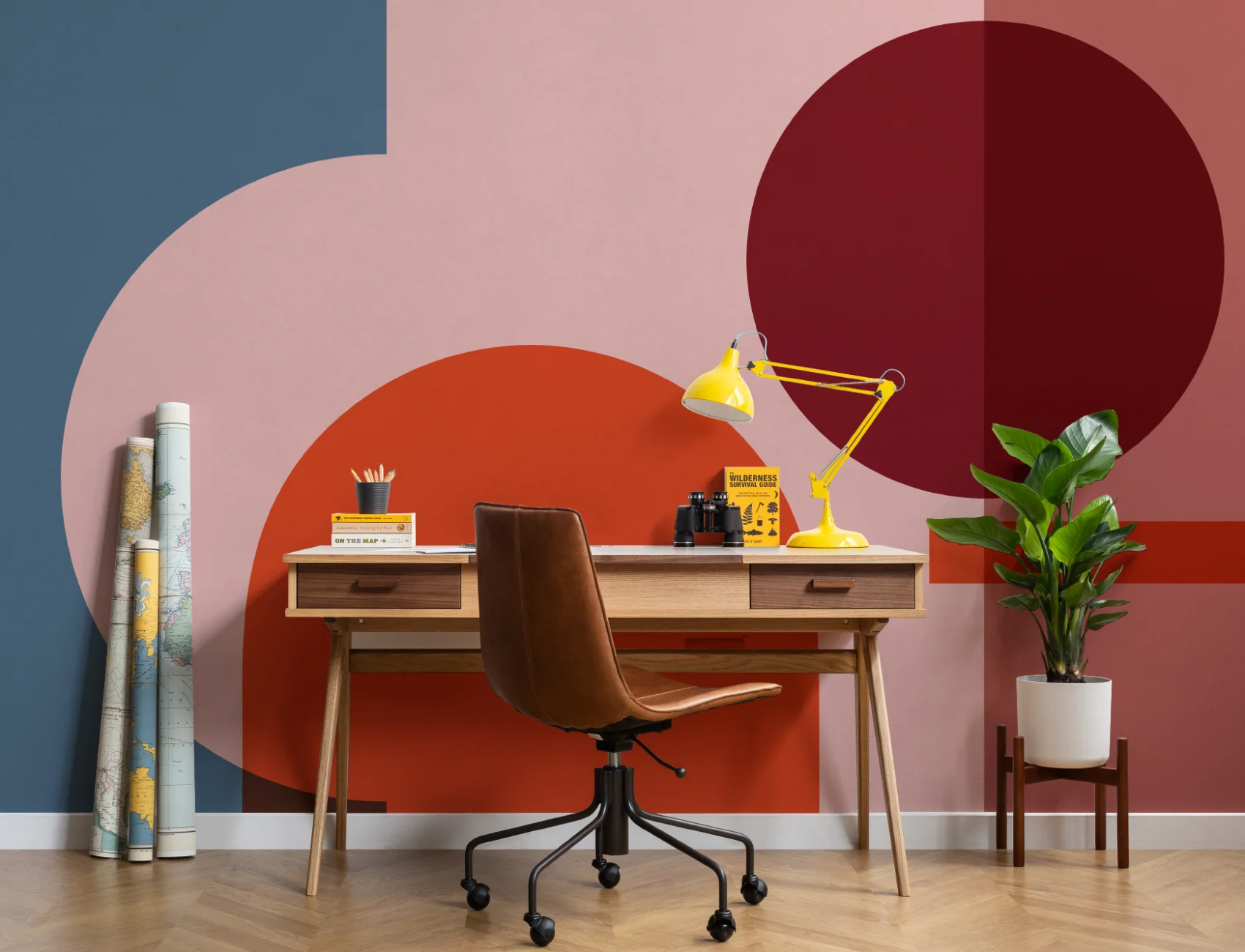 Kleurrijke Geometrische Vormen Modern Bauhaus Behang Muurschildering